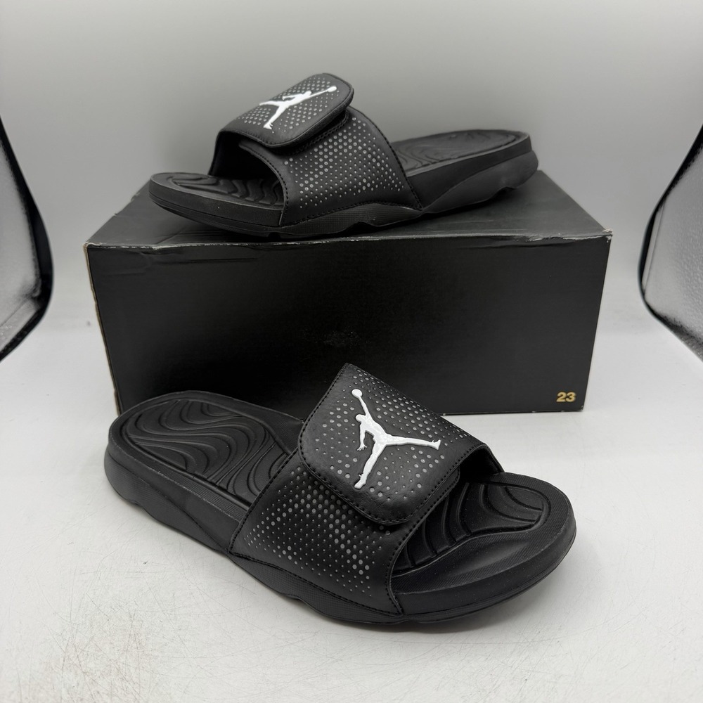 Nike Air Jordan Hydro 5 Slides Sandals Mens Sz 13 Black/White Slip On 820257-010